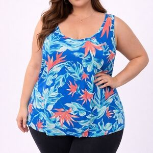 Floral Blue and Pink Women's Top